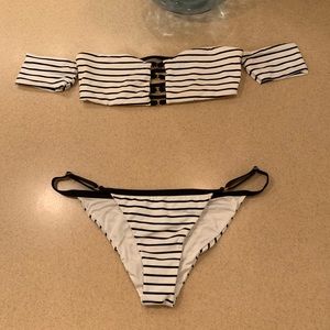 Beach Bunny Swimwear Striped Bikini Set